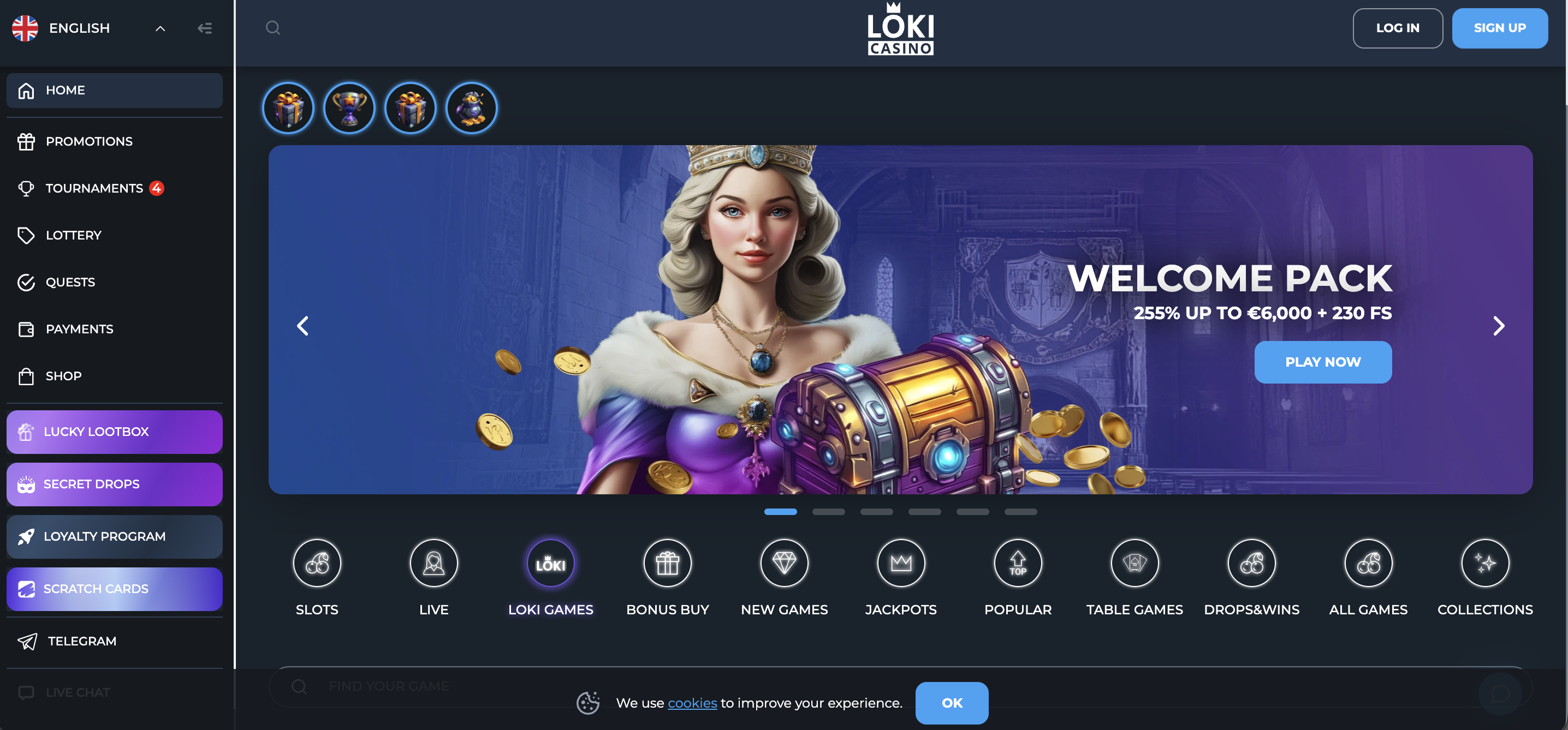 Loki Casino Screenshot